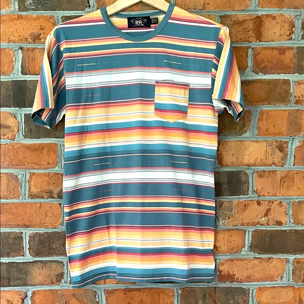 $295 RRL Colorful Striped Tee - Picture 2 of 4